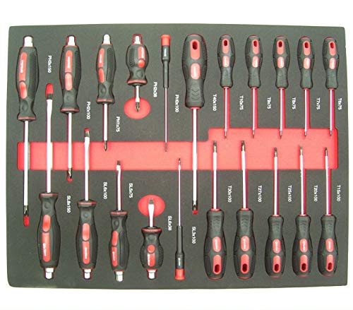 Werkstattwagen Werkzeugwagen inkl. Werkzeug 259tlg. Werkzeugsatz gefüllt B6195, inkl. 7-Fächer befüllt CR-V Werkzeugsatz, Werkzeugwagen 7 Fächer + Türfach AWZ – Bild 8