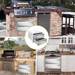 Outdoorkitchendrawers18wx15hx23dflushmountdoublelayerbbqdrawersstainlesssteelbuiltin2drawerforoutdoorkitchenislandpatiogrillstation Urban Country Home Decor Outdoor kitchen drawers 18 w x 15 h x 23 d flush mount double layer bbq drawersstainless steel built in 2 drawer for outdoor kitchen island patio grill station urban country home decor