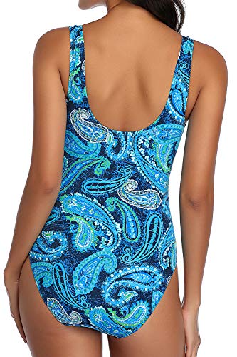 PERONA Women's One Piece Swimsuits Tummy Control Bathing Suits Ruffled Plus Size Swimwear2