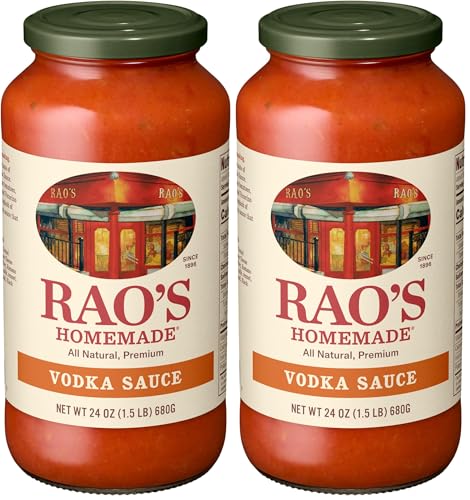 Image of Rao's Homemade Vodka Sauce, 24 oz, Tomato Sauce, All Purpose, Keto Friendly Pasta Sauce, Premium Quality Tomatoes from Italy & Vodka (Pack of 2)