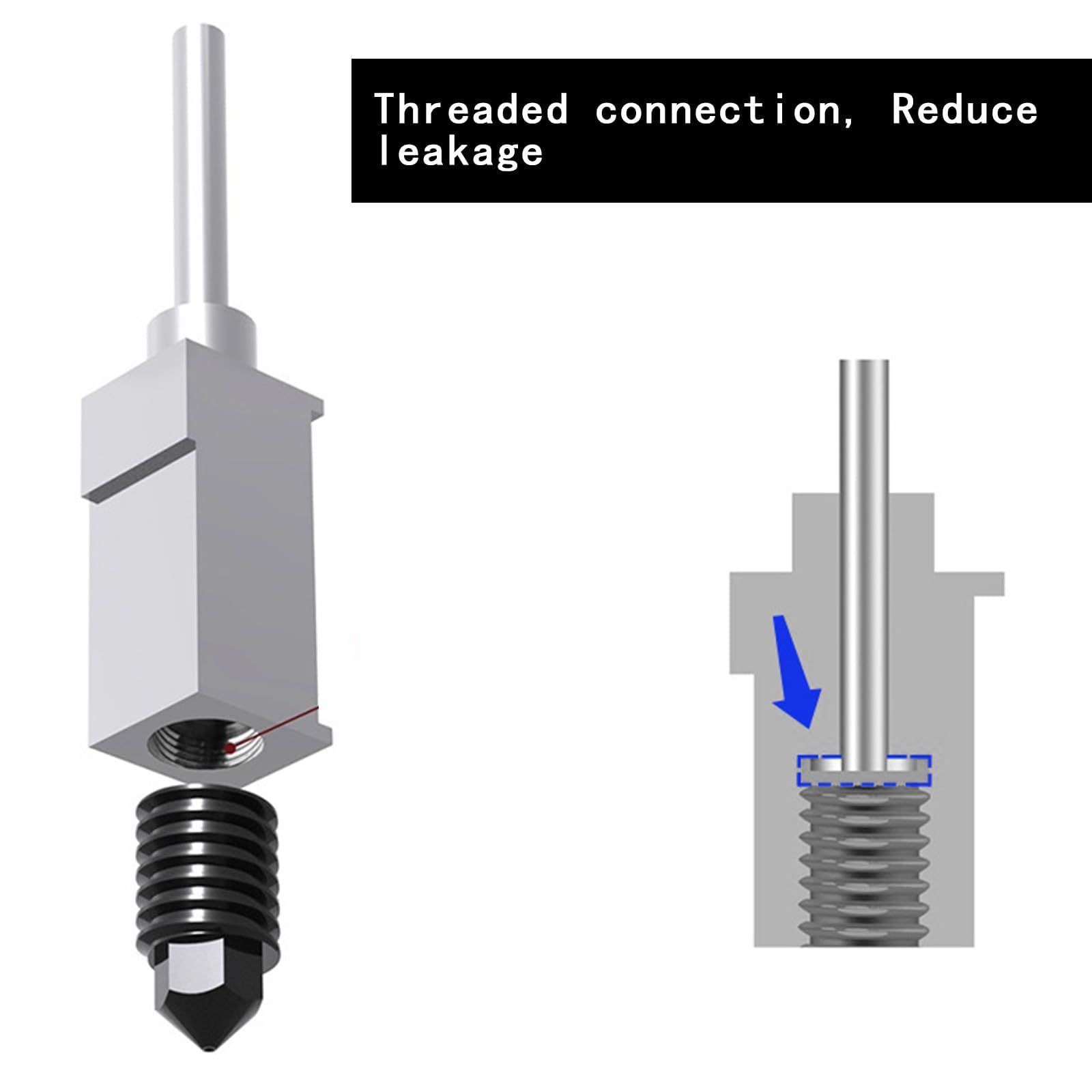Dysze ze stali hartowanej, 0,4 mm, do Bambu Lab X1C, X1E, P1P, P1S, 3D Printers HighTemperature Upgrade Hotend Nozzle do filamentu BambuLab 1,75 (do 500°C)