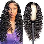 Deep Wave Lace Front Wigs Human Hair 13x4, Raw Human Hair, All-Day Comfort Glueless Pre-Plucked Hairline with Baby Hair, for Women, 200 Density, Natural Color 26 Inch