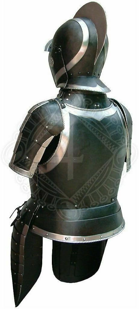 Medieval Trabant Half Body Armor Suit Cuirass, Medium, Black