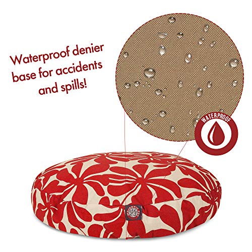 Red Plantation Medium Round Indoor Outdoor Pet Dog Bed With Removable Washable Cover By Majestic Pet Products #TOP4