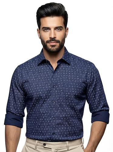 Image of Amazon Brand - INKAST Men's Printed Cotton Shirt | Full Sleeve | Regular Fit | Comfortable Formal Stylish Shirt for Men | Man Shirts for Professional Look