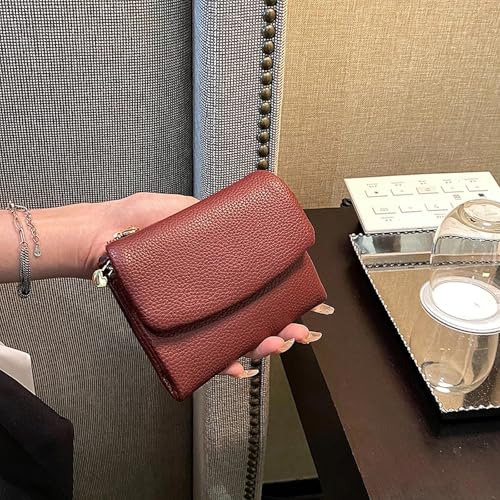 Pebble Leather Wallet, Coin Purse Wallet with Card & Coin Holder, Compact Small Bifold for Women(Black)4