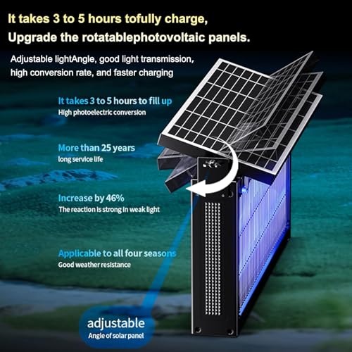 Solar Bug Zapper, 4500V Mosquito Zapper Fly Traps Outdoor Patio Waterproof - image 5