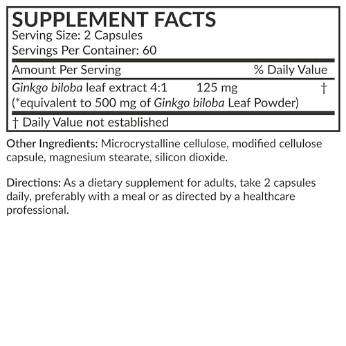 Futurebiotics FB868-120 Ginkgo Biloba 500Mg Extra Strength - Non-Gmo, 120 Vegetarian Capsules thumb #4