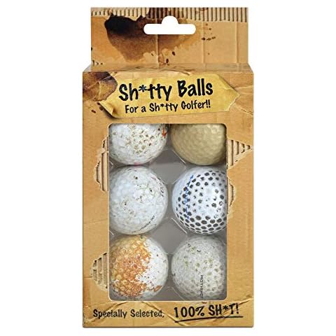 On Par 6 Pack Sh*tty Golf Balls, White, Pack of 6 Cover