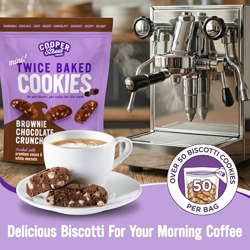 Image of Cooper Street Brownie Chocolate Crunch Mini Biscotti Cookies, 1 lb, 4ct