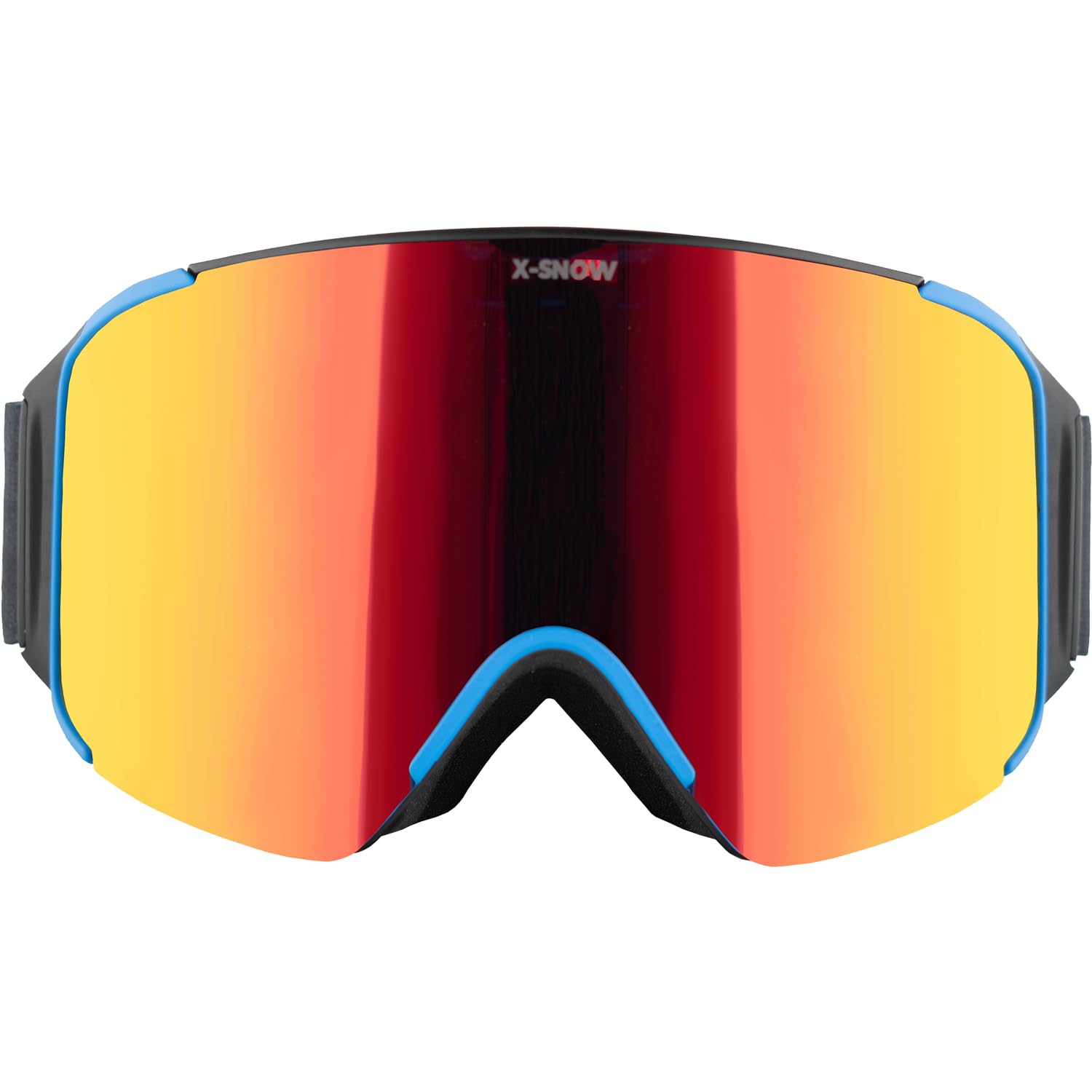 Snow-X Skibrille, Magnetische Wechselgläser, Doppelverglasung, Verspiegelte Scheibe, Schwarz