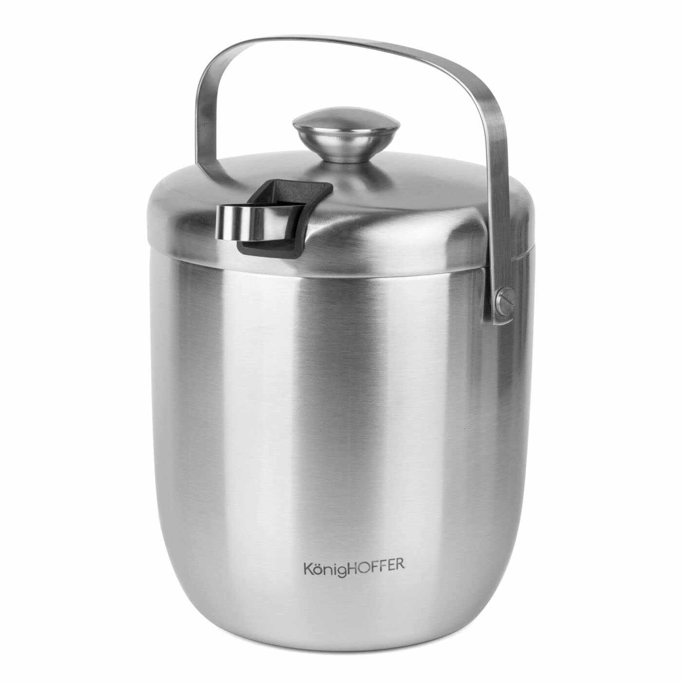 Eiskübel mit Zange Konighoffer Oris 2,8 l Silber Satin Stahl Eisbehälter mit Griff