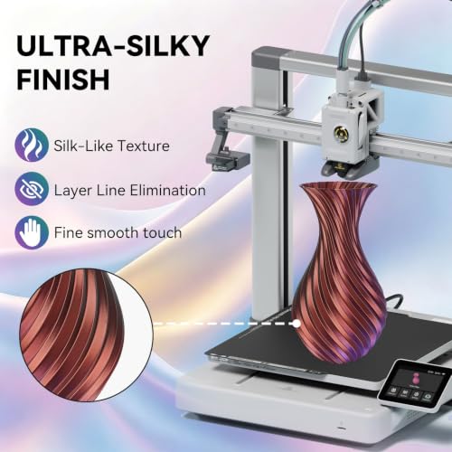 Image of Kingroon PLA Filament, Multicolor Silk PLA Filament, Tri Color 3D Printer Filament, 1.75 mm, Dimensional Accuracy + /- 0.03 mm, 1kg Spool(2.2lbs), Green Purple Copper