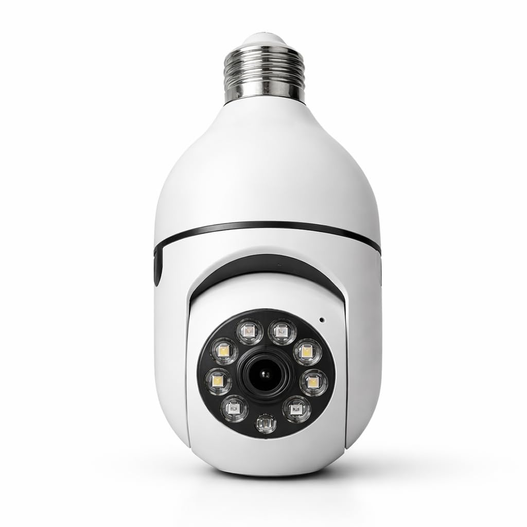WiFi Bulb Camera 1080P Wireless Smart IP Security Camera, 360° Pan Tilt CCTV Camera with Night Vision, Motion Detection, Two-Way Audio, Remote Viewing via App (1 Channel)-image-47