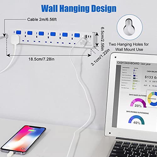 SE UKASE Extension Lead withUSB-C PD port,Fast Charging, 6 Way Plug Sockets with Individual Switches USB and Type C - Image 4