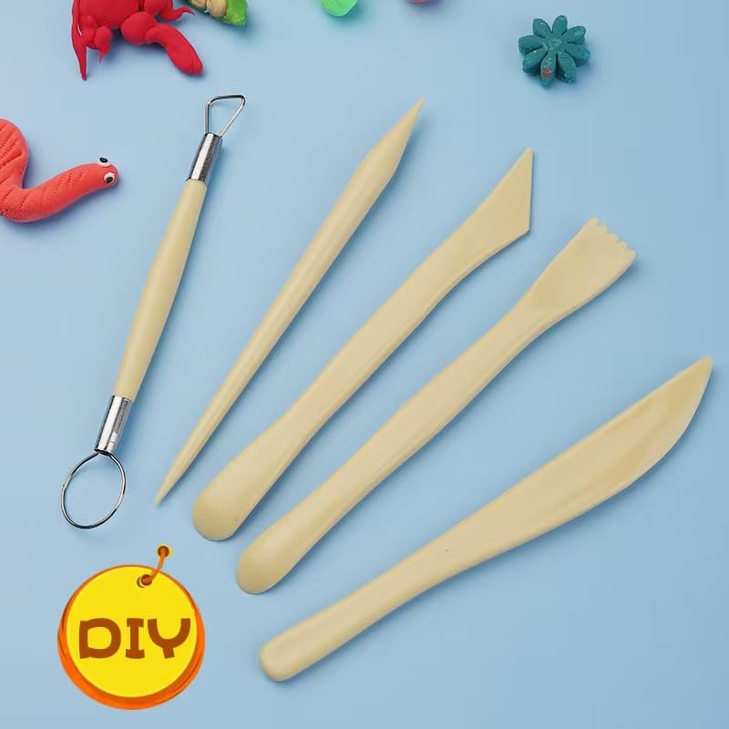 Set de 25 Outils de poterie - Outils de modelage pour l'argile polymère, la Terre Cuite et la céramique - Idéal pour l'artisanat, la Sculpture, Le Moulage et Le modelage