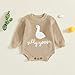 Ysfanwuxi Newborn Baby Boy Girl Sweater Romper Silly Goose Embroidery Knit Onesie Knitted Bodysuit Warm Fall Winter Clothes (Khaki, 3-6 Months)