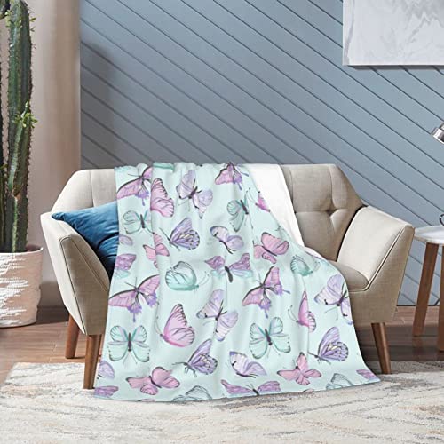 Butterfly Blanket Soft Fleece Throw Blanket Cozy Fuzzy Warm Flannel Blankets For Women Men Kids For Couch Bed Sofa All Season Gift 50"X40" #TOP6
