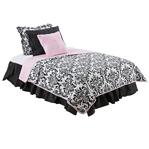 Cotton Tale Designs 100% Cotton Black & White Polka Dot Girly Bed Skirt - Dust Ruffle - Bedding Accessory - Unisex Gender Neutral Boy & Girl (Full) #TOP3