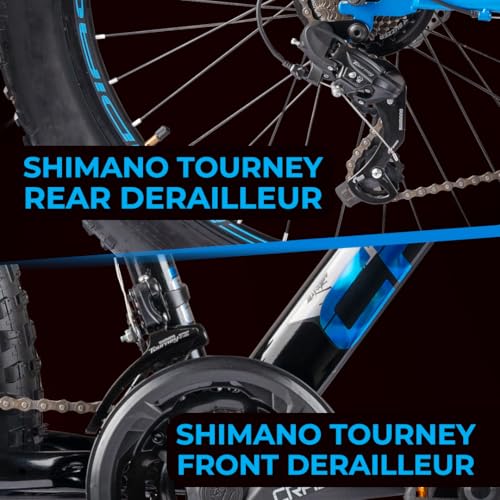 Buy CRADIAC - Black Ninja Fat | 21 Speed Geared MTB Cycle| 26" Inch Mountain Bike | 26 * 300 Fat Tires | DISC Brakes | Suspension Fork | Hitensile Steel Frame | for 15+ Years Men/Boys/Girls, Front Online at Low Prices in India - Amazon.in - Image 4