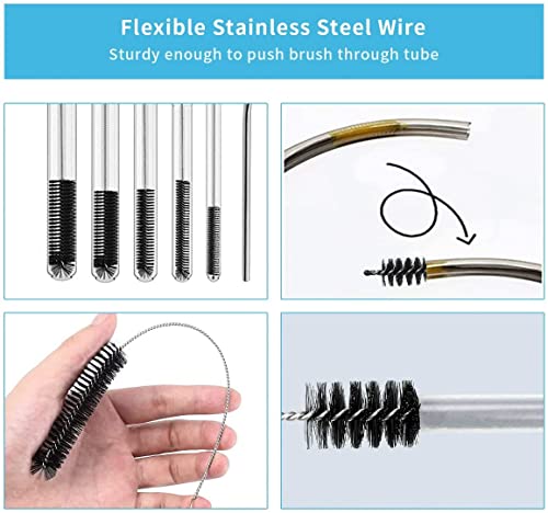Image of Utoolmart Steel Wire Cleaning Brush, Spiral Power Brush, 0.4-inch Diameter 12-inch Length, 2pcs