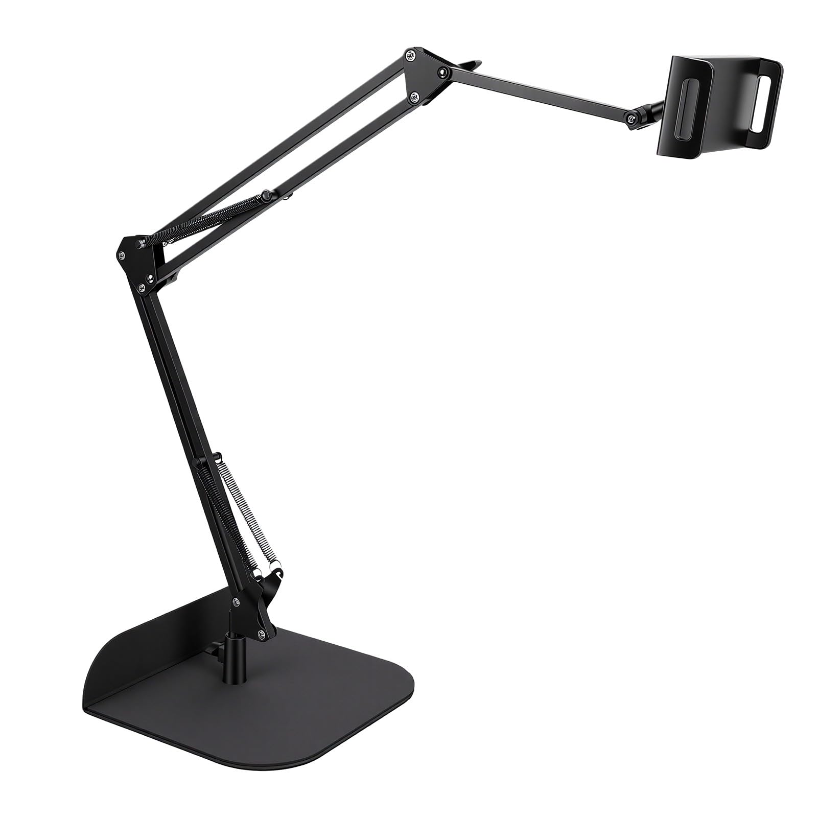 Tablet-Halterung für das Bett, Winkelverstellbarer, Faltbarer Tablet-Ständer mit 360°-Drehung, Flexiblem Langen Arm und Fernbedienung, Robuste Telefonhalterung über Dem Bett