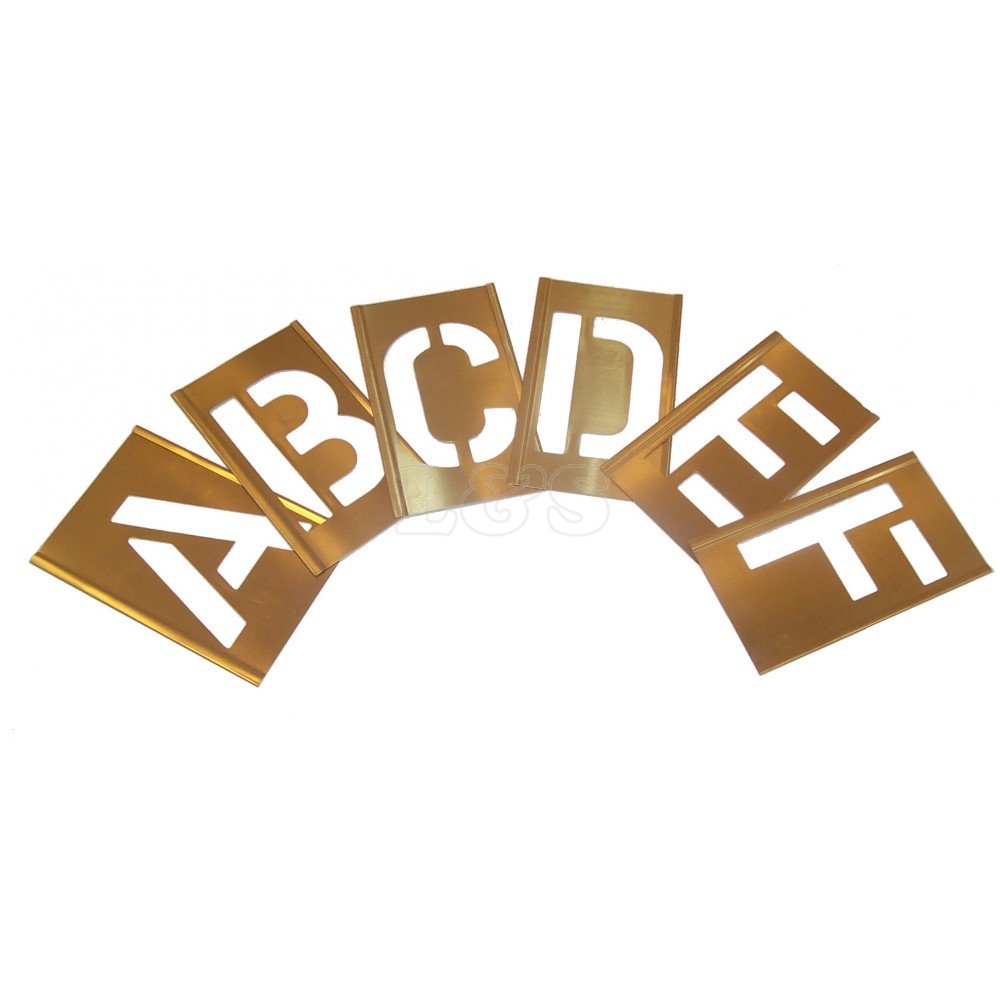 Interlocking Brass Stencils 75mm A - Z Letter Set