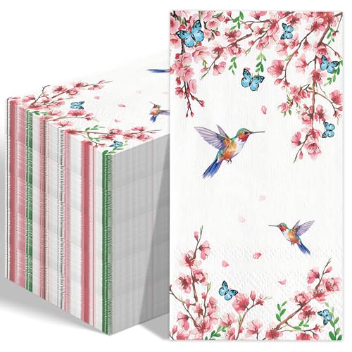 50 toallas de mano desechables de papel decoradas para invitados