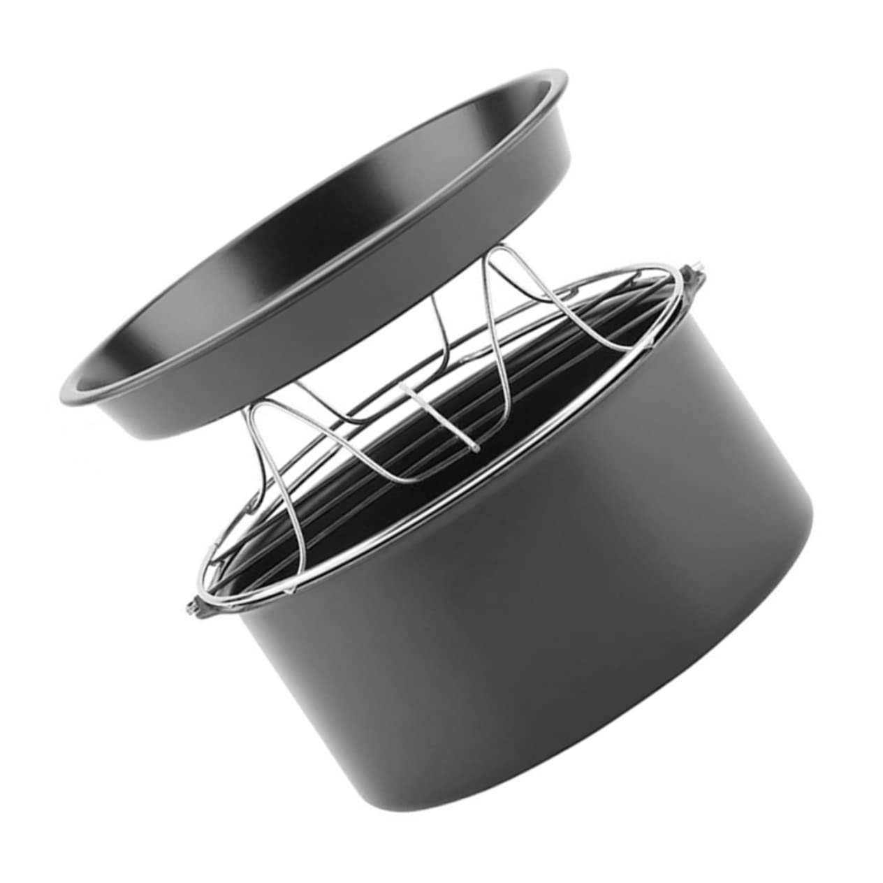 BESTonZON Teglie Per Friggitrice Ad Aria Teglia Per Dolci e Cottura Vapore Accessori Per Friggitrice Ad Aria Teglia Da Forno in Acciaio Inossidabile