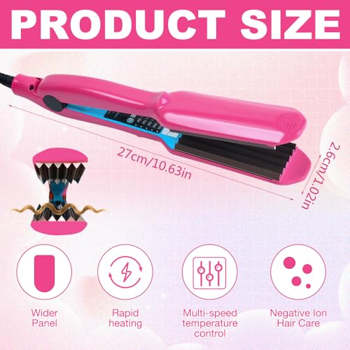 Kreppeisen für Die Haare, Kreppeisen Haare mit 5 Heizstufen, Keramik Crimper Hair Schnellaufheizung, Glätteisen Haarglätter für Flauschige Frisur für Glattes Und Crimper Haar