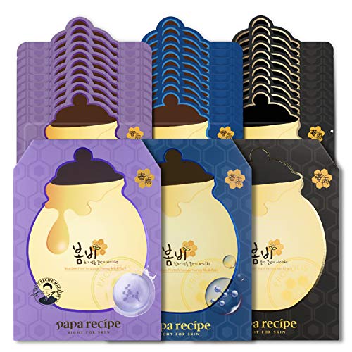 Papa Recipe Bombee Skin-Nourishment Sheet Mask Trio Korean Sheet Mask Rich Moisturizing Mask AMAZON EXCLUSIVE 30 Sheets