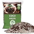 Coco Coir Perlite Mix - Retain Moisture, Improve Drainage & Aeration - Coco Peat Perlite Potting Mix, Loose Organic Potting Soil for Indoor Plants, 10 Quarts