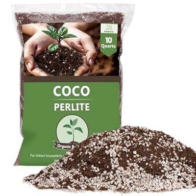 Coco Coir Perlite Mix - Retain Moisture, Improve Drainage & Aeration - Coco Peat Perlite Potting Mix, Loose Organic Potting Soil for Indoor Plants, 10 Quarts