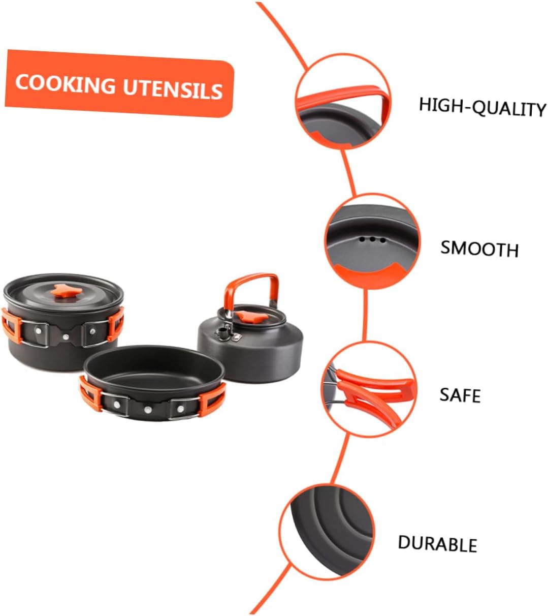 1set Outdoor Cookware Pot Portable for Camping Hiking and Picnics and Fine Workmanship