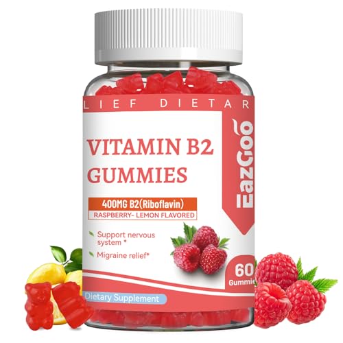 Vitamin B2 Gummies - Riboflavin 400mg Supplement with Magnesium for Adults
