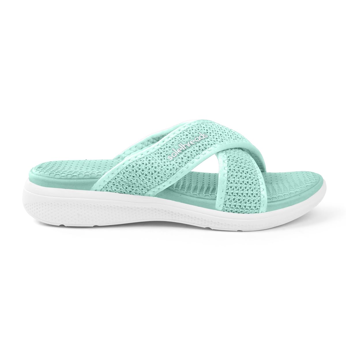 SOLETHREADS GRACE CROSS | Stylish | Comfy | Super soft | Ultra-Light | Phylon | Slippers | Flip Flops for Women|MINT GREEN|UK 8 (B0CWV35CLP) Amazon Price History, Amazon Price Tracker