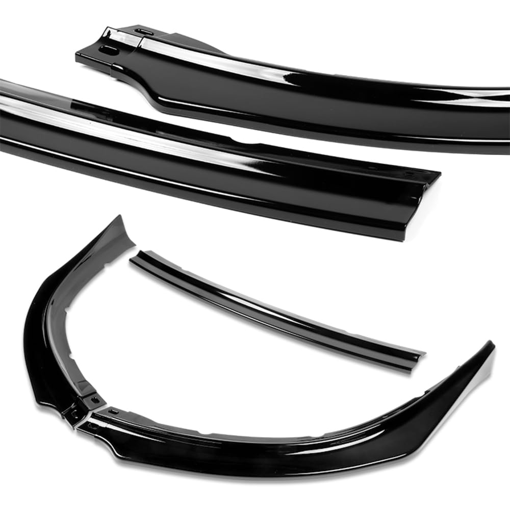 HK5 5-Piece Front Bumper Lip & Side Skirt Kit For 2008-2015 Mitsubishi Lancer (Unpainted Black) - View #4