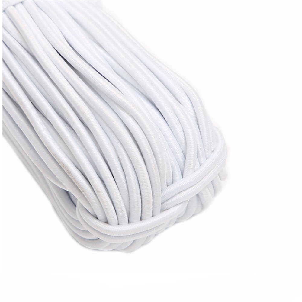 Gummikordel 10MM Rundgummi Elastisches Seil Gummischnur für Armbänder Vielseitige Stretch Gummiseil Expanderseil Spannseil Perlenschnur Gummibänder zum Nähen DIY Basteln Stirnband(Schwarz,10m)