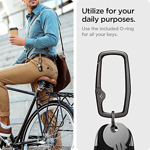 Image of Spigen Universal Lanyard Wrist Strap with Keychain for iPhone, ID Badge Wallet Holder, AirPods, Cameras, Keychain & Everyday Carry, Durable Carabiner with Wrist Strap | Car Keychain Clip For Men & Women - Gunmetal