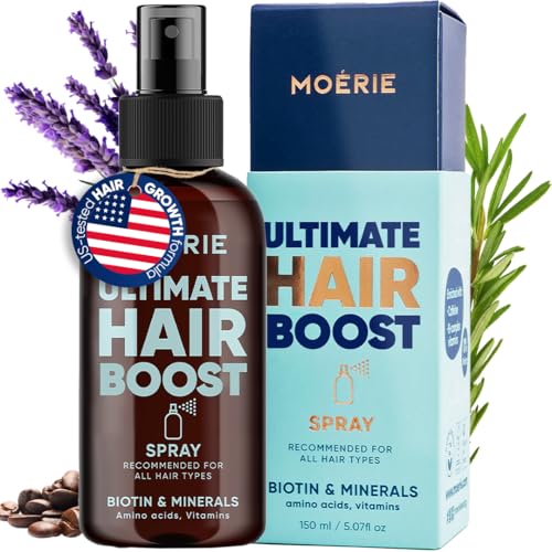 Moerie Hair Growth Serum Spray for Men and Women, Hair Loss Solution with Biotin and Rosemary, Thickening Serum for Hair Regrowth and Thinning Hair - Ultimate Scalp and Growth Care
