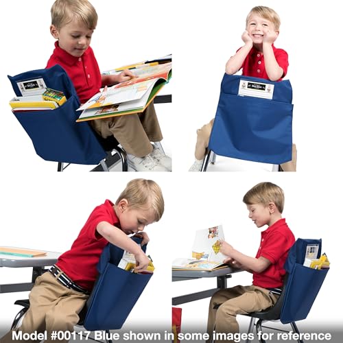 Image of Seat Sack Medium Chair Storage Pocket - 15 Inches, Green - Perfect Organizer for Classroom Chairs, Durable and Spacious Chair Pocket for Classroom Storage and Organization