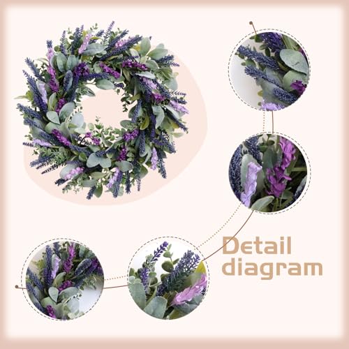 Lavender-Wreaths-for-Front-Door-20-inch-Artificial-Farmhouse-Wreaths-for-Wall-Window-Party-Wedding-Decor-Indoor-Outdoor-Spring-Summer-Fall-Decoration Lavender Wreaths for Front Door 20 inch Artificial Farmhouse Wreaths for Wall Window Party Wedding Decor Indoor Outdoor Spring Summer Fall Decoration