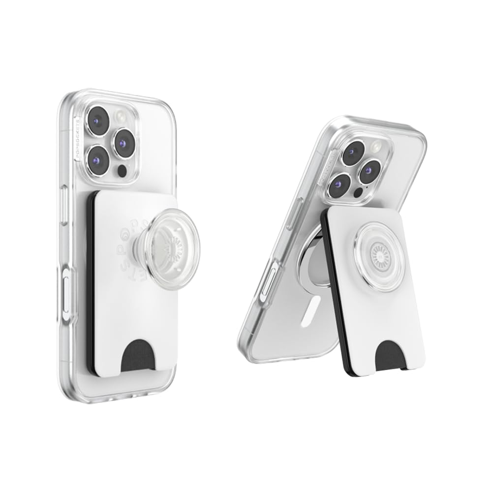 PopSockets Kick-Out Wallet for MagSafe, Kickstand- White