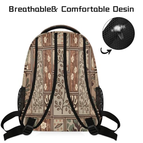 Mochila escolar de viaje para laptop de 15.6 pulgadas ligera estilo juvenil floral 4