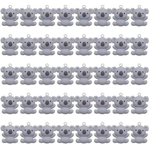 YSJCHEBS 40 Pendentifs Koala, Koalas en Résine, Porte-Clés Koala, Pendentifs Animaux De Dessin Animé, Boucles D’Oreilles, Charmes De Sac, Décoration,...