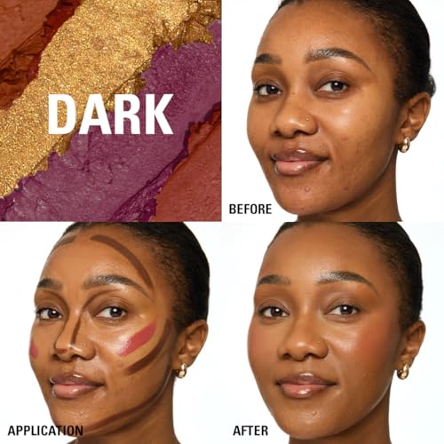 Image of Revolution Everything Base Face Icon Complexion Palette, Multi-Use, Dark | Cream Contour, Concealer, Corrector, Highlighter & Blush Kit, Vegan & Cruelty-Free