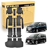 KARLUX トヨタ ヴォクシー/ノア 80系 フロアマット&ラゲッジマット 3Dカーマット、高級TPE素材、防水・防滑・防汚、柔らかく豪華、上品、取り付け簡単、耐久性、7人乗り ガソリン車専用、6点セット、ブラック (1~3列目フロアマット+ラゲッジマット..)