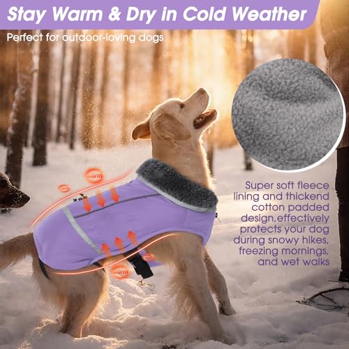 Image of QBLEEV Warm Dog Coat, Reflective Dog Jacket, Waterproof Dogs Winter Coat