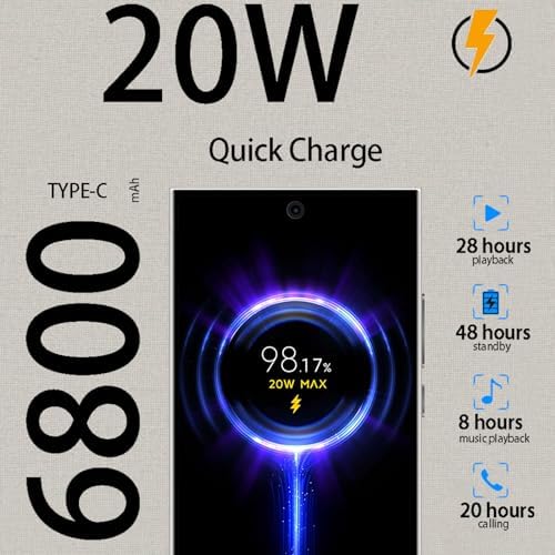 Unlocked Phones C24 Ultra,8GB RAM 256GB ROM Cell Phones,5G Full Netocm 6800mAh Battery+6.8" Display 120Hz 64MP Camera,10-Core High-Performance chip Phone(Starburst Gray) 3 51ow7p454nL. AC