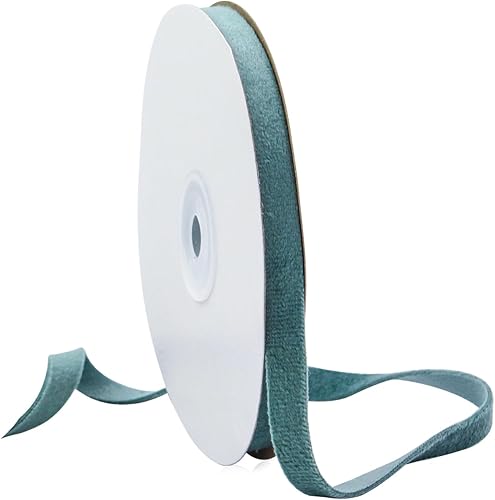Cinta de terciopelo de doble cara verde polvoriento, 38 pulgadas, 10 yardas, cintas de terciopelo para decoración de coronas de Navidad, envoltura